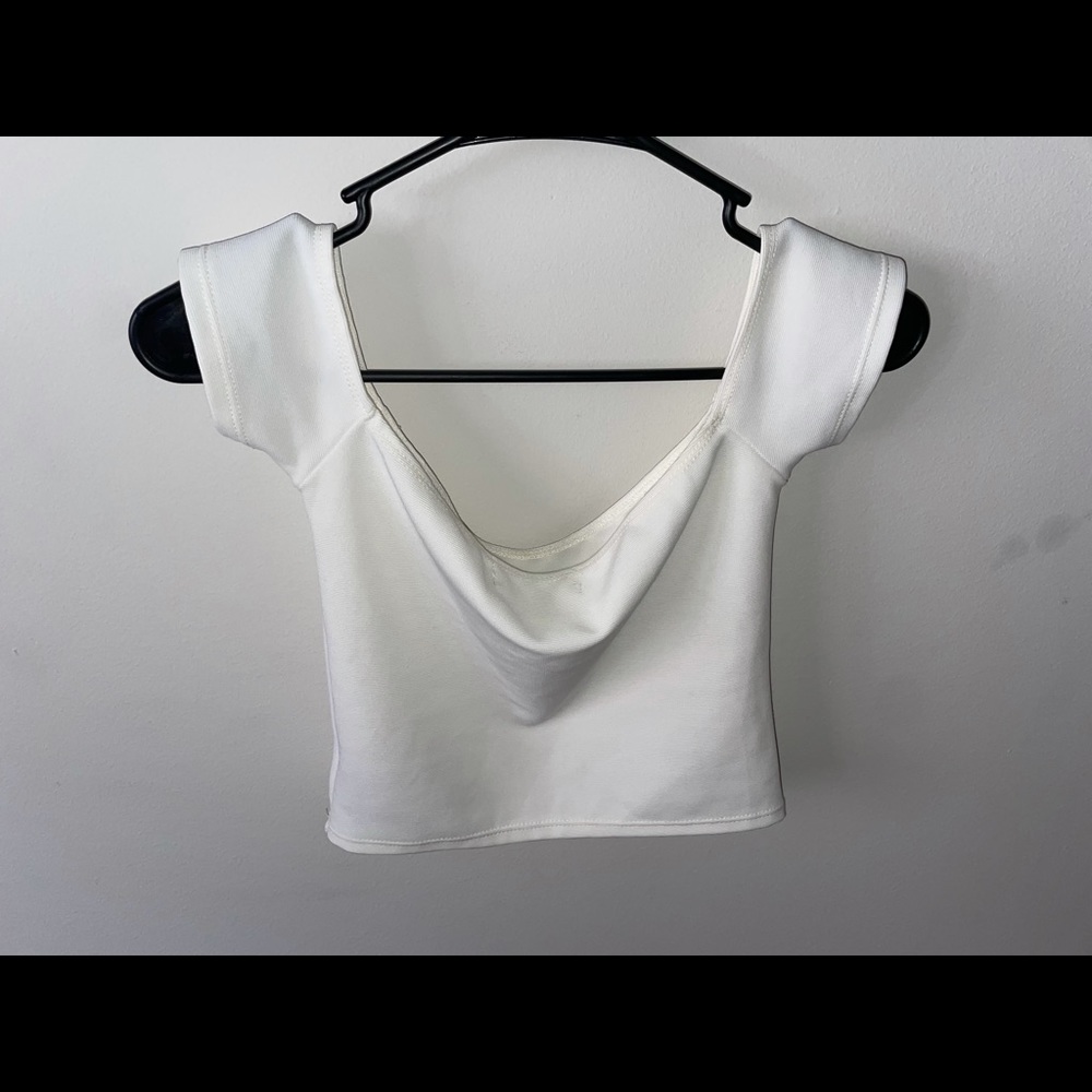 Urban Outfitters off the Shoulder White Crop Top